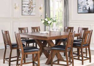 Langston 9-Piece Counter-Height Dining Set