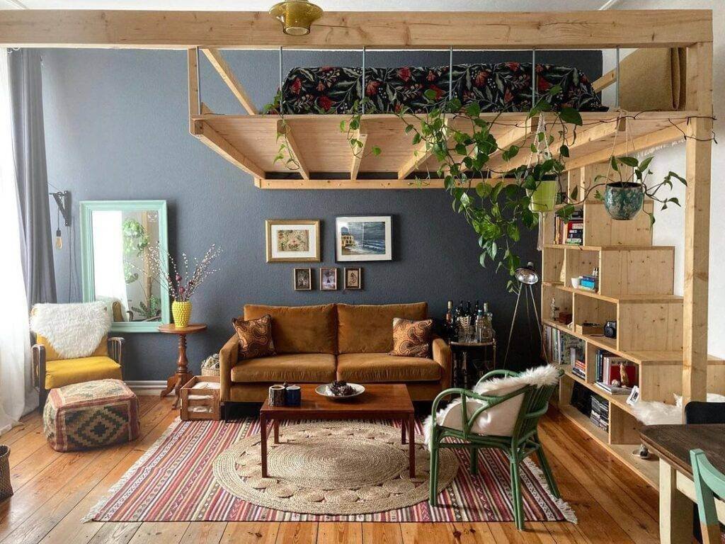 Cozy Mid Century Modern Living Room