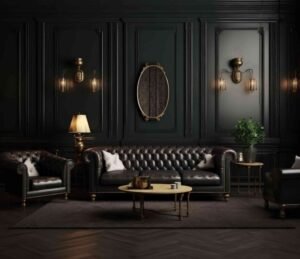 Victorian Dark Green Living Room