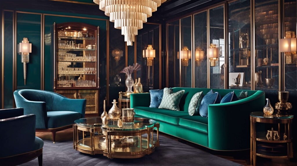 Victorian Dark Green Living Room