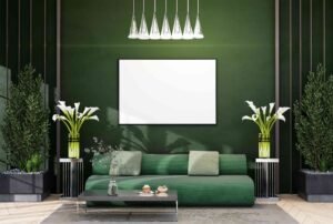 Victorian Dark Green Living Room